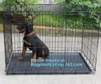 China Scratch Resistant and Bite Resistant Bold Foldable Pet Wire Dog Kennels Cages, Folding Steel Dog Cages With Plastic Tray factory
