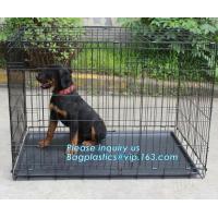 China Scratch Resistant and Bite Resistant Bold Foldable Pet Wire Dog Kennels Cages, Folding Steel Dog Cages With Plastic Tray factory