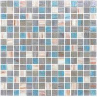 China Grey blue blend 20mm glass mosaic mix patter decoration for sale