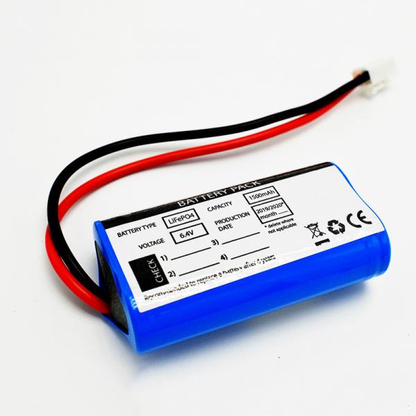 Quality Rechargeable 18650 Emergency Light Lithium Battery LiFePO4 6.4V 1500MAh Batteries for sale