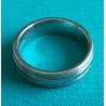 China 7mm Center Shiny Double Great Wall Pattern Grooves Dome Cobalt Chrome Wedding Band Ring factory