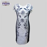 China Elegant round neck embroidery summer one piece party swing dress dinner dresses western wear for ladies factory