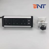 China UK 3 ways electrical clamp on office desk power socket with usb port factory