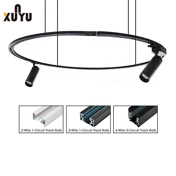Quality Suspension Aluminum Circular Track Lighting 2 Wires 3 Wires 4 Wires for sale