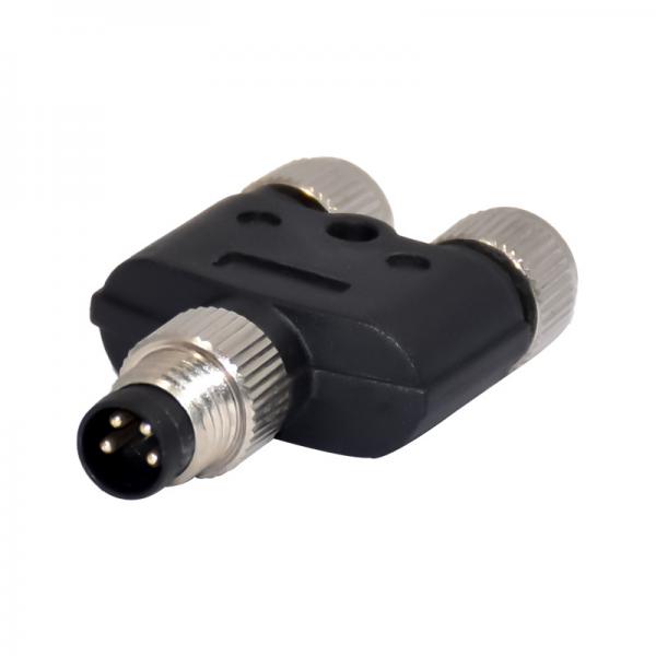 Quality 4pins Circular M8 Waterproof Connector Male Y Type Splitter Assembly Straight for sale