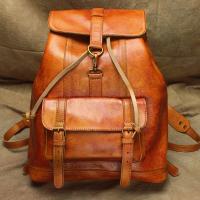 china Vegetable Tanned Genuine Leather Backpack