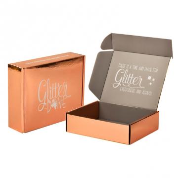 Quality Custom Paper Rose Gold Metalized Boxes Packaging Metallic Mailer Box for sale