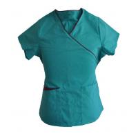 Quality Ladies Work Medical Scrub Suit / Contrast Piping Nursing Scrubs Uniforms for sale