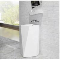 China Acrylic Cabinet Bathroom Wash Basin Luxury Column Pedestal Sink factory