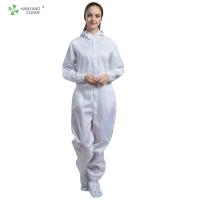 China ESD Sterilized Reusable Anti Static Coverall With Hood And Shoes Coverall For Class 100 Cleanroom factory