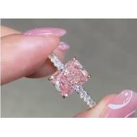 China 2.26ct Laboratory Grown Pink Diamond Engagement Ring 18K White Gold Bridal Ring factory