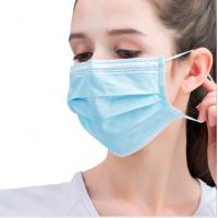 Quality Blue Disposable Face Mask 3 Layer Filtration Non Woven With Elastic Ear Loop for sale