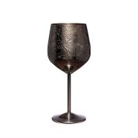 China Etching Design Stainless Steel 18/8  Wine Glass Black Steampunk Style Goblet factory