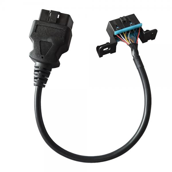Quality Length 30cm Black OBD II Connector Cable , 16 Pin Male To Female OBD Wire Harness for sale