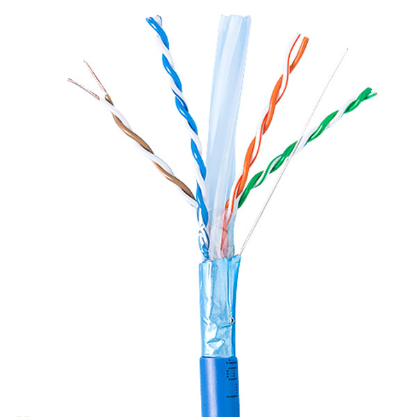 Quality Solid Bare Copper Cat6a Lan Cable Shielded Riser 1000ft Blue 23AWG 750MHz PoE++ for sale