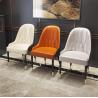 China Luxury Modern Metal Legs Leather Fabric Accent Chair Tufted Pure Leather Dining Room Modern factory