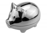 China Laser Engraving Metal Houseware Zinc Alloy Silver Plated Mini Coin Bank factory