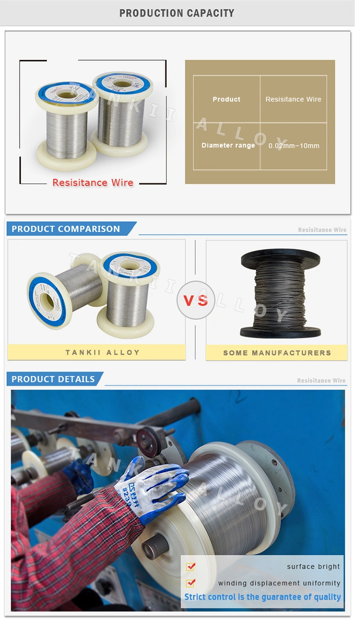 NiCr3020/ NiCr8020/ NiCr6015 Wire/Strip  Used for Resistor Elements in High Temperature Applications