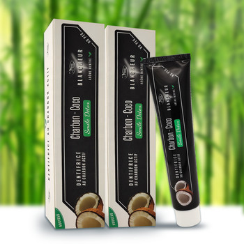 China FDA Natural Bamboo Charcoal Toothpaste OEM Coconut Whitening Toothpaste factory
