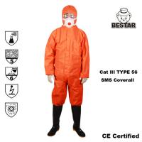 Quality Asbestos Removal Type 56 SMS Coverall Breathable Anti-static SMS coverall for sale