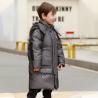 China Bilemi Camel Solid Color Boys Parkas Fashion Warm Long Down Jacket Kids Winter Coats factory