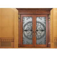 China Glass Lowes Wrought Iron Entry Doors And Glass Agon Filled 22*64 inch Size Durable factory