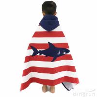 China Children Hooded Towel 100% Natural Cotton Beach Poncho Towels Swim Bath Towels factory