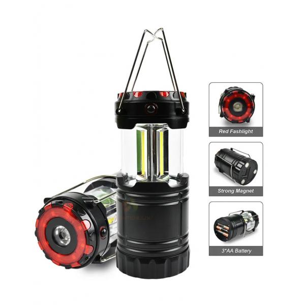 Quality 8.7x8.7x14.5(20.5)Cm Portable Outdoor Large LED Pop Up Lantern With Spot Light Warning Light for sale