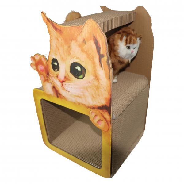 Quality Castle Cardboard Cat Scratcher Bed House Scratching Houses Cozy Space Multiple Layers 51.5x31x11CM for sale