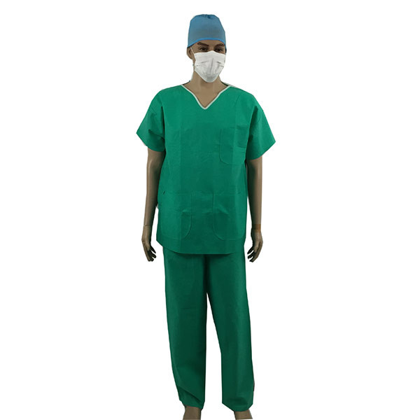 Quality V Neck Non Woven Patient Gown Latex Free Fluid Repellent for sale