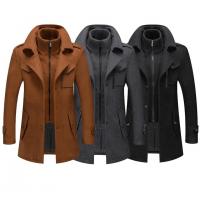 China                  Autumn and Winter New Men&prime;s Double Collar Woolen Warm Plus Size Long Coat Windproof Jacket for Men              factory