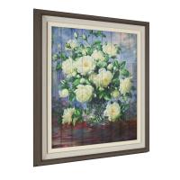 China Hotel / Home Decor Painting , Glitter Ribbon Camellia Flower Painting factory