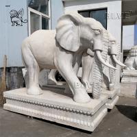 China White Marble Elephant Statue Large Stone Garden Animals Sculpture factory