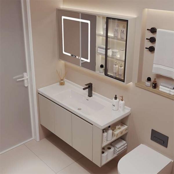 Quality Shaker Style 3D Wall Mounted Bathroom Vanity Cabinet Customized Size for sale