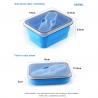 China Green Rectangle Microwavable Food Storage Container Kids Silicone Lunch Box factory