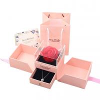 China Ribbon Custom Gift Packaging Luxury Full Open Rose Flower Gift Box factory