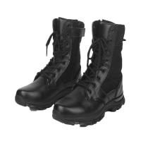China Tactical outdoor gear Genuine Leather Tactical Black Boots 8 Height Army Waterproof Boots factory