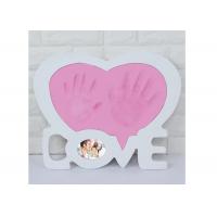 China White Wedding Heart Love Frame Couple Handprint Photo Frame For Anniversary Memorial Day factory
