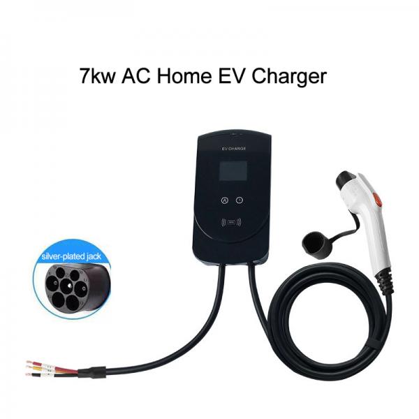 Quality CE Outdoor Home 7KW AC Wall Box EV Charger Cable 5M IP65 IEC 61851 for sale
