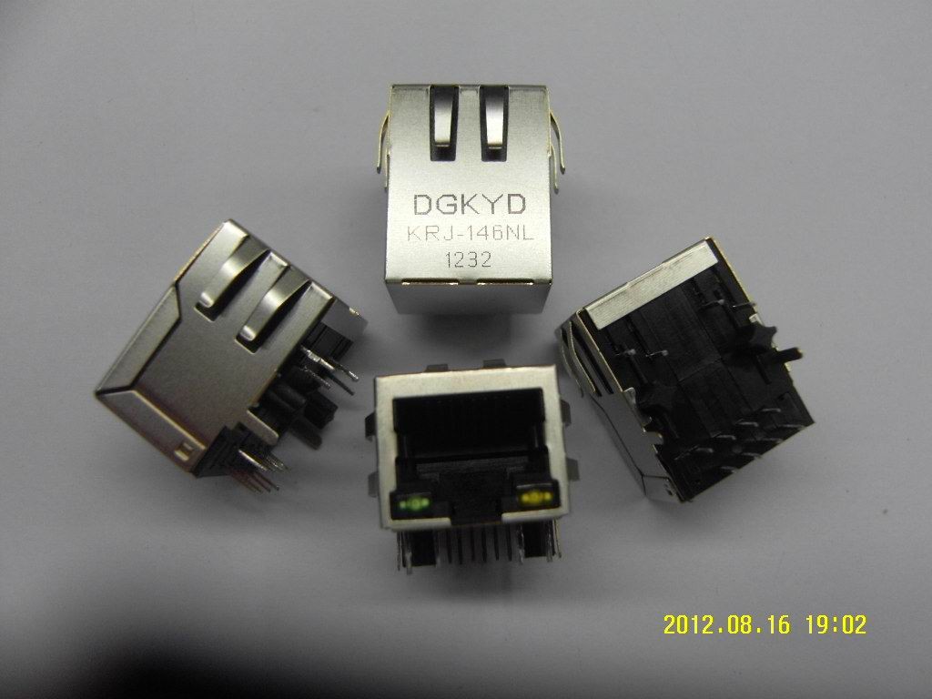 China Single Port 10 / 100 base RJ45 with transformer integrated connector module factory