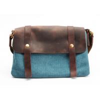 China Vintage Canvas Weekend Bag England Style Canvas Leather Messenger Bag factory
