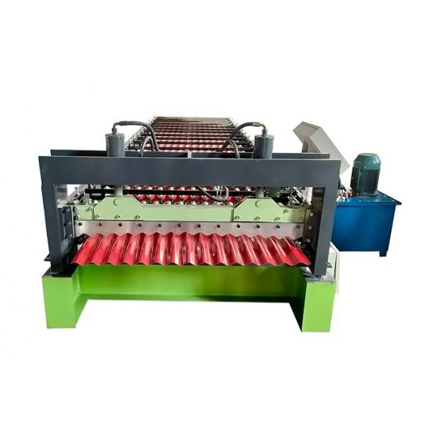 Quality Galvanized Steel Corrugated Sheet Roll Forming Machine Working Speed 10-15 M/Min for sale