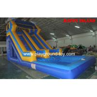 China Blue Inflatable Water Slide 0.55mm PVC Tarpaulin For Amusement Park RQL-00303 factory