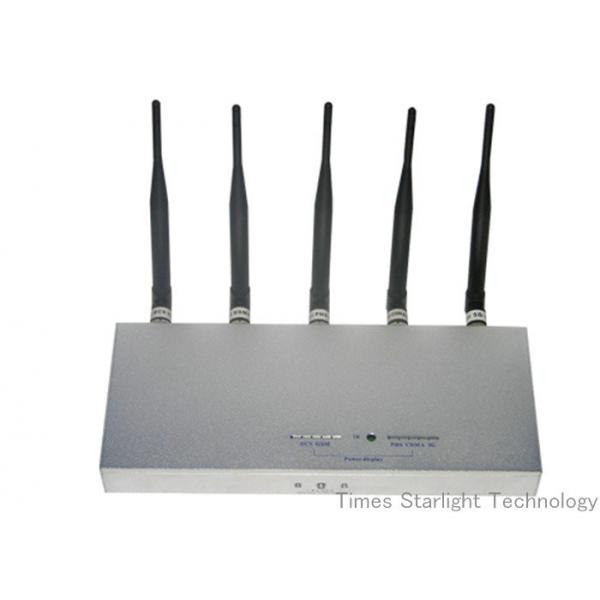 Quality Indoor 5 Antenna GPS Wireless Signal Jammer Cell Phone Blocking Device for sale
