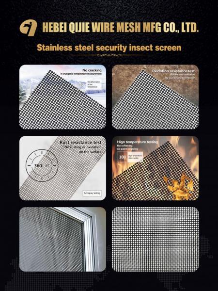 20mesh X 0.18mm Soft Black Stainless Steel Insect Screen / Fly Screen Wire Mesh For Harsh Environments 2