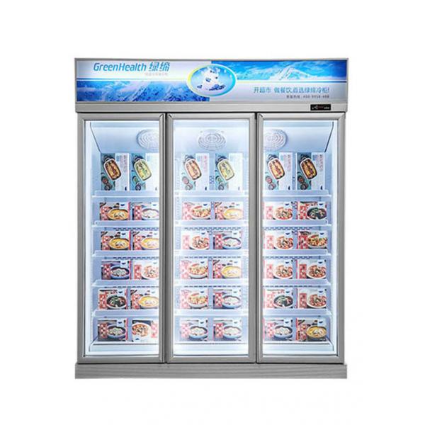 Quality Stainless Steel Upright Commercial Display Freezer -22°C With 3 Doors for sale