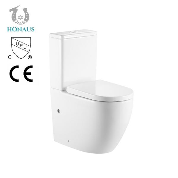 Quality ISO Modern 2 Piece Toilet Bowl Soft Cover Cyclone Flush Toilet For Hotel Home for sale