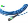 China 12 Fibers 9 / 125μm 3.0mm MTP APC female pigtail With Blue LSZH Jacket 25M For 40G / 100G Data Center factory