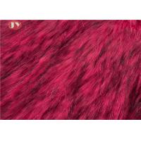 China Tip Dyeing Plush Faux Fur Fabric Red Acrylic For Garments Auto Upholstery factory