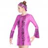 China A-Line 3/4 Sleeves Lycra Joints Sequins Jazz Costume Dance Dresses Competition Wear factory